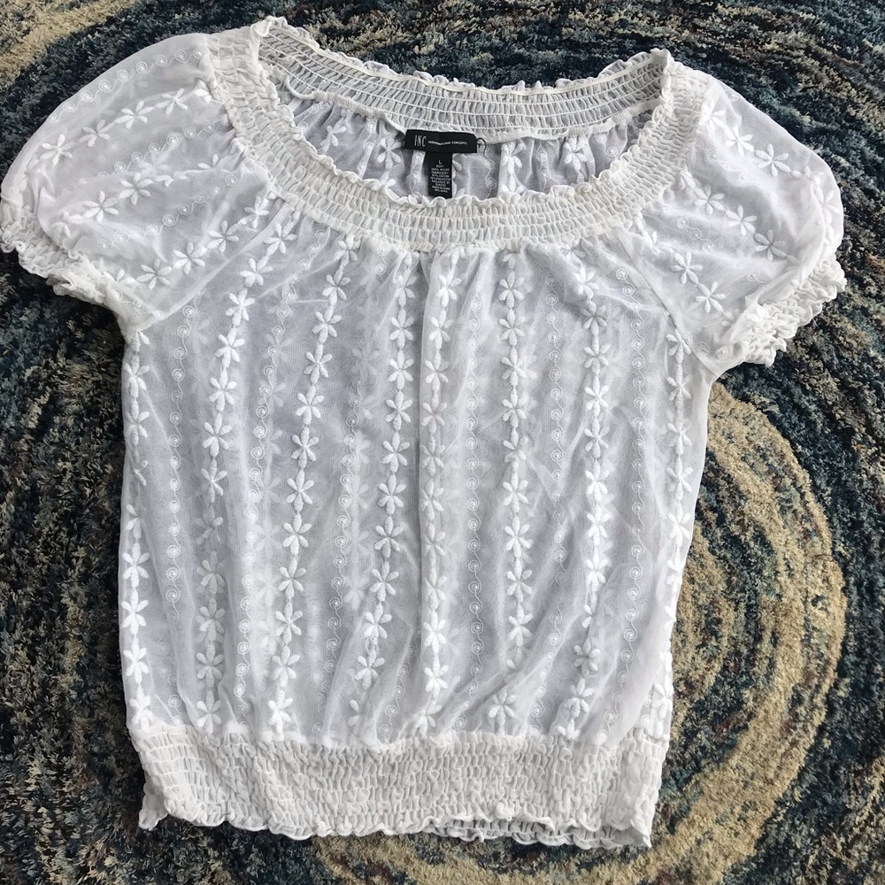 White Sheer Off the shoulder Top